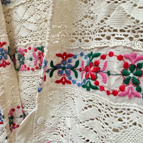 Sezane Floral Embroidered Lace Matika Blouse - Picture 13 of 16